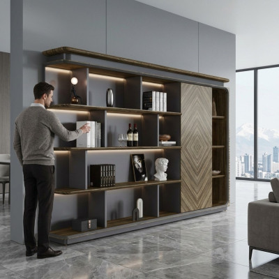 Design Schrank Bücherschrank Aktenregal Office Einrichtung Regal Büro