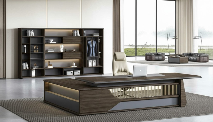 Eckschreibtisch Büro Einrichtung Chef Zimmer Möbel Design Schreibtisch