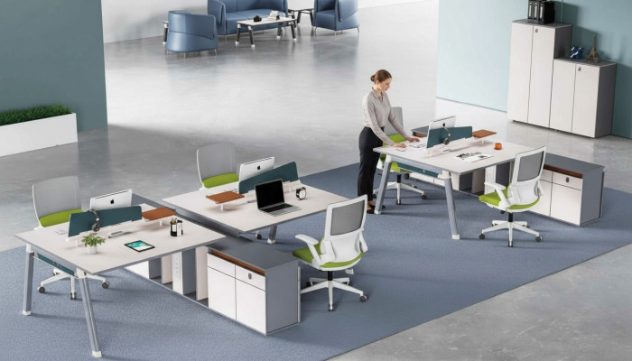 Büro Einrichtung Möbel Schreibtischen Team Tisch Counter Büromöbel