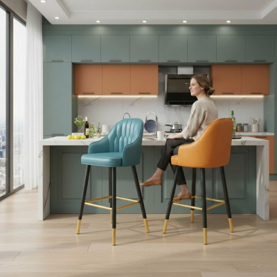 Barhocker Barstuhl Stoff Design Barstühle Bar Hocker Esszimmer Neu