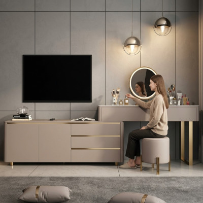 Schminktisch mit RTV Schubladen Spiegel Luxus Konsole Schlafzimmer