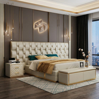 Bett Polster Design Luxus Doppel Betten Schlaf Zimmer Hotel Bett Neu