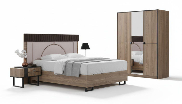 Schlafzimmer Set Luxus Komplettes Bett +2x Nachttische 3tlg. Modern Set Neu