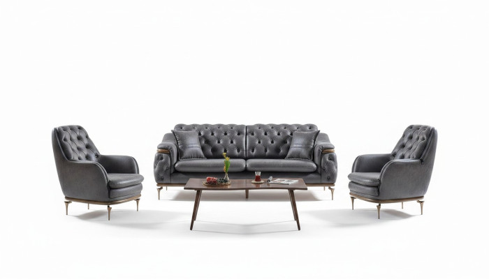 Stilvolles Chesterfield Wohnzimmer Set Sofagarnitur 3+1+1 sitzer Couch