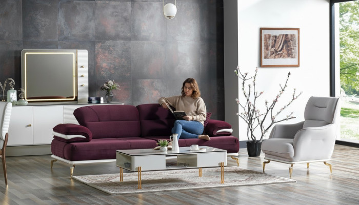Luxus Sofagarnitur Set Wohnzimmer Sofa set Sofagarnitur 3+1+Couchtisch Modern