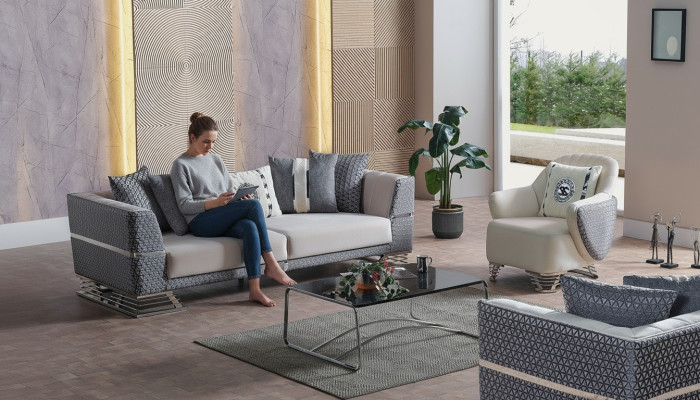Sofagarnitur 3+1 Sitzer Sessel Garnitur Modern Relax Sessel Möbel Neu