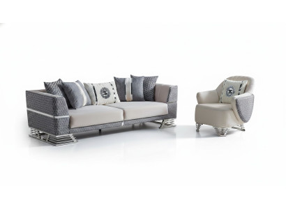Sofagarnitur 3+1 Sitzer Sessel Garnitur Modern Relax Sessel Möbel Neu