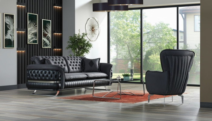 Sofagarnitur 3+1 Sitzer Sessel Garnitur Chesterfield Relax Sessel Möbel Neu