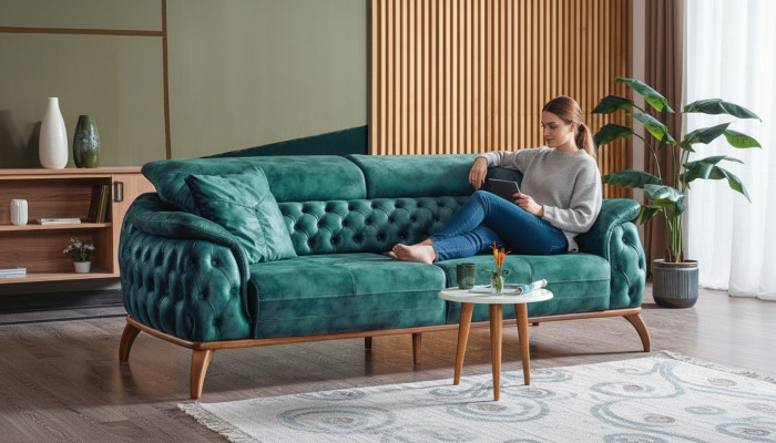 Luxus Chesterfield 3 Sitzer Designer Sofa Couch Polster Couchen Textil Neu