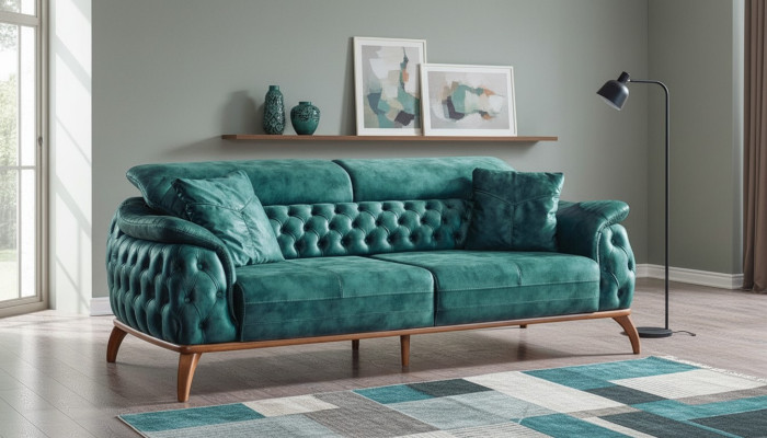 Luxus Chesterfield 3 Sitzer Designer Sofa Couch Polster Couchen Textil Neu