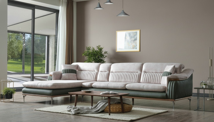Wohnlandschaft Ecksofa L-Form Couch Sitz Polster Sofa Luxus Möbel Sofas modern