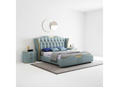 Bett Betten Doppel Hotel Luxus Edelstahl Moderne Designer Schlafzimmer
