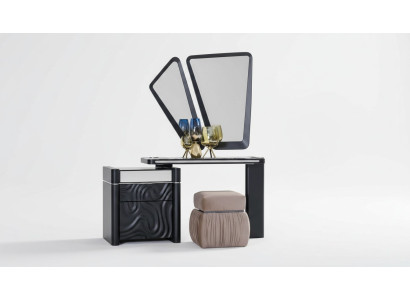 Schminktisch mit Spiegel Hocker Make Up Schlafzimmer Design Möbel Holz 2tlg.