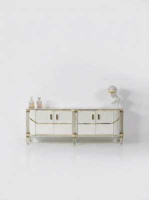 Anrichte Schrank Hochglanz Möbel Holz Luxus Kommode Sideboard Mit Spiegel Luxus