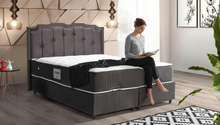 Bett Design Betten Luxus Polster Schlafzimmer Möbel Boxsping Braun 160x200