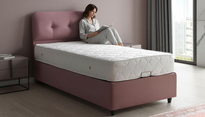Bett Design Betten Luxus Polster Schlafzimmer Möbel Neu Modern Rosa 90x190