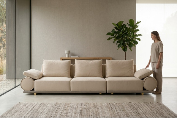 Wohnzimmer Polstersofas Modern Dreisitzer Sofa 4er. Couch Luxus Polster Möbel
