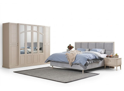 Schlafzimmer Set Luxus Komplettes Bett 2x Nachttisch Kleiderschrank Modern 4tlg