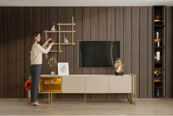 TV Lowboard Schrank Sideboard Kommode Beistellschrank mit Regal