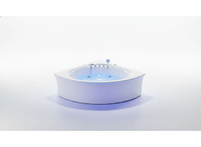 Eckwanne Badewanne Eckbadewanne Whirlpool Ergonomisch Wasserfall LED