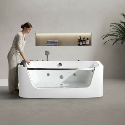 Luxus Whirlpool Badewanne 150x80cm Glasfront Wanne Badewannen Luxus Wannen