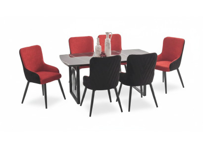 Esstisch + 6x Stühle Essgruppe Esszimmer Set Sitzgarnitur Sitzgruppe Neu