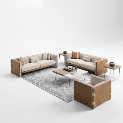 Luxus Sofa Set 2x Dreisitzer Sofas Couchen Modern Sessel Wohnzimmer Einrichtung