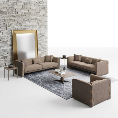 Design Luxus Wohnzimmer 6tlg Garnitur Polstermöbel Einrichtung Dreisitzer Sofas