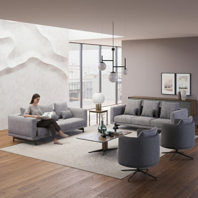 Modern Möbel Wohnzimmer Set 6tlg 2x Sofas Garnitur Luxus 2x Sessel Couchtisch
