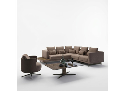 Designer Garnitur Wohnzimmer Set Sofa Couch L-Form mit Couchtisch Einrichtung