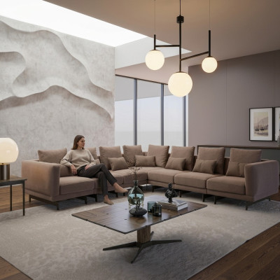 Wohnzimmer Garnitur 3tlg Einrichtung Holz Couchtisch Designer Beistelltisch