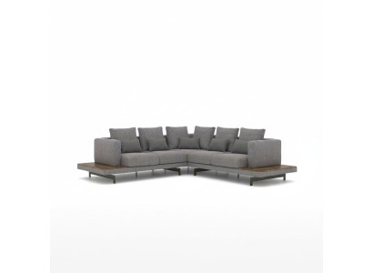 Wohnzimmer Grau Textil Sofa Couch L-Form Designer Luxus Polstersofa