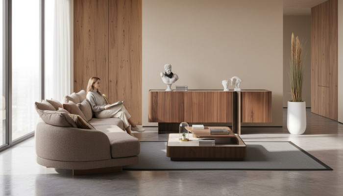 Wohnzimmer Robuste Garnitur Designer 4-Sitzer Sideboard Couchtisch 3tlg