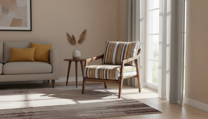  Wohnzimmer Lounge Designer Modern 1-Sitzer Sofa Stoffsofa mit Kissen