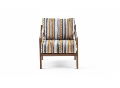  Wohnzimmer Lounge Designer Modern 1-Sitzer Sofa Stoffsofa mit Kissen