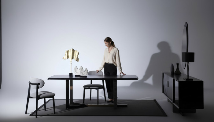  Esszimmer 7tlg. Set Esstisch Sideboard Spiegel 4x Stühle Modern Design