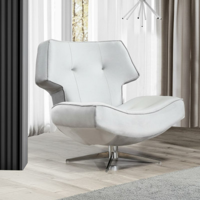 Sessel Weiß Modern Luxus Design Wohnzimmer 1-Sitzer Textil Material
