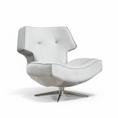 Sessel Weiß Modern Luxus Design Wohnzimmer 1-Sitzer Textil Material