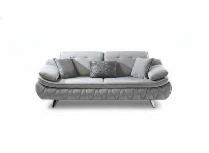 Grau Modern Luxus Design 3-Sitzer Stoffsofa Wohnzimmer Sofa Textil Material