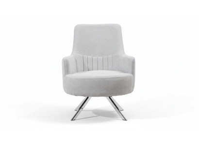 Weiß Farbe 1-Sitzer Wohnzimmer Stoff Sessel Modern Design Textil Material