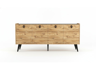 Wohnzimmer Braun Sideboard Modern Design Rechteckig Form Regalen Luxus