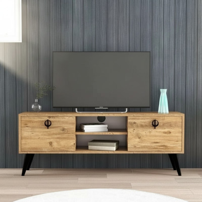 Braun Wohnzimmer TV-Lowboard Sideboard RTV Modern Design Rechteck Form