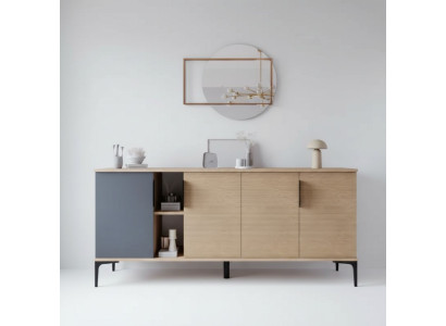 Braun Grau Helles Modern Rechteckig Sideboard Wohnzimmer Luxus Design