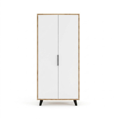 Schlafzimmer Kleiderschrank Modern Design Weiß Braun Zweifarbig Luxus