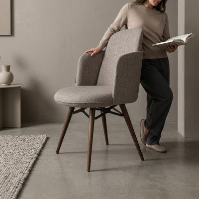 Moderner Weißer Stuhl Textil Einsitzer Esszimmer Luxuriöse Stühle Neu