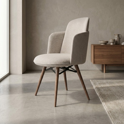 Moderner Weißer Stuhl Textil Einsitzer Esszimmer Luxuriöse Stühle Neu