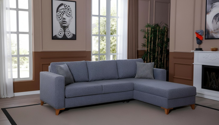 Stilvolles Graues Polstersofa Designer Ecksofa Wohnzimmer Sitzcouch Neu