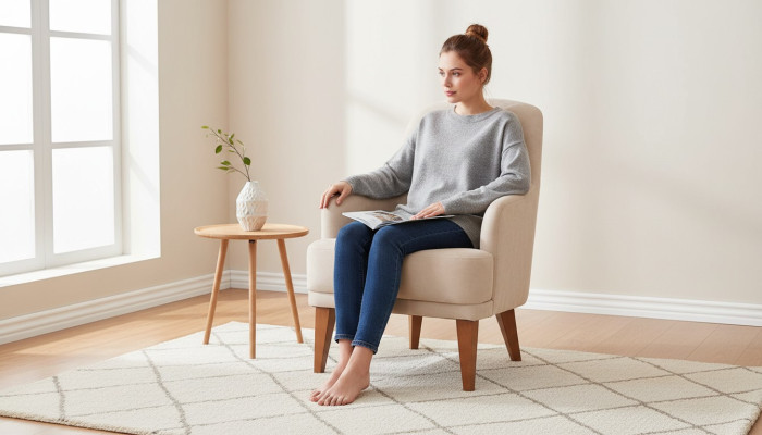 Beiger Ledersessel Wohnzimmer Lehnsessel Designer 1-Sitzer Möbel Neu