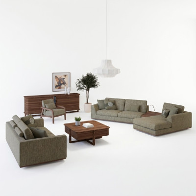 Komplett Sofagarnitur 3tlg Zweisitzer Sofa Relax Ecksofa L-Form Modern Sessel