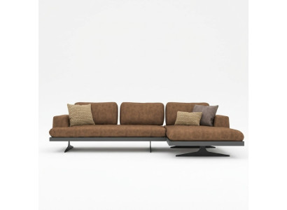 Ecksofa L-Form Relax Wohnzimmer Braun Leder Sofa Polstermöbel Eck Garnitur